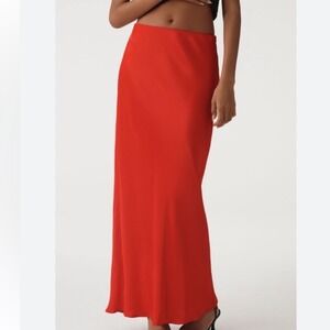 Anthropologie Tilda red maxi skirt